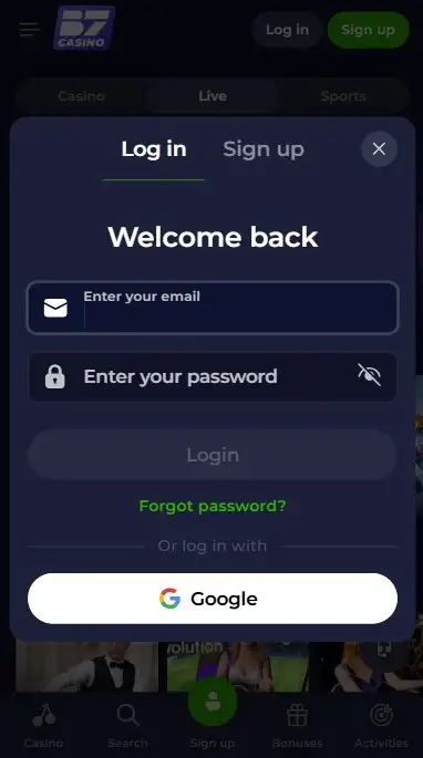 Storten en Opnemen via de B7 Casino App