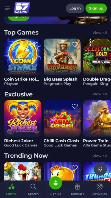 Casinospellen en Live Casino op Mobiel